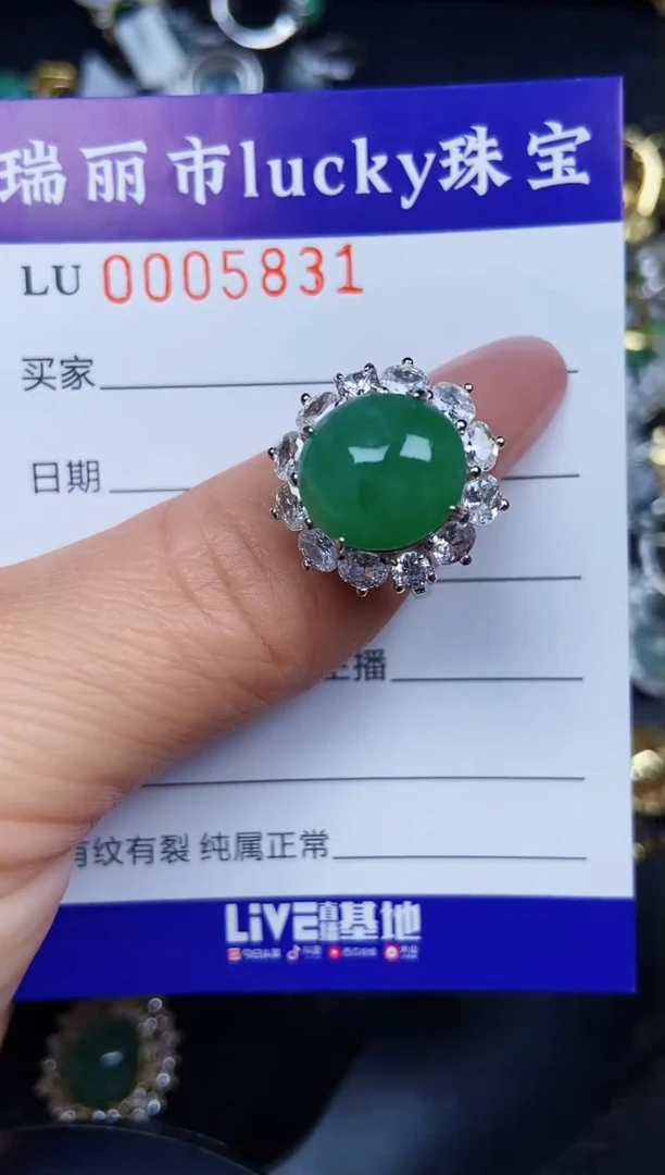 翡翠银S925镶嵌颈饰5831