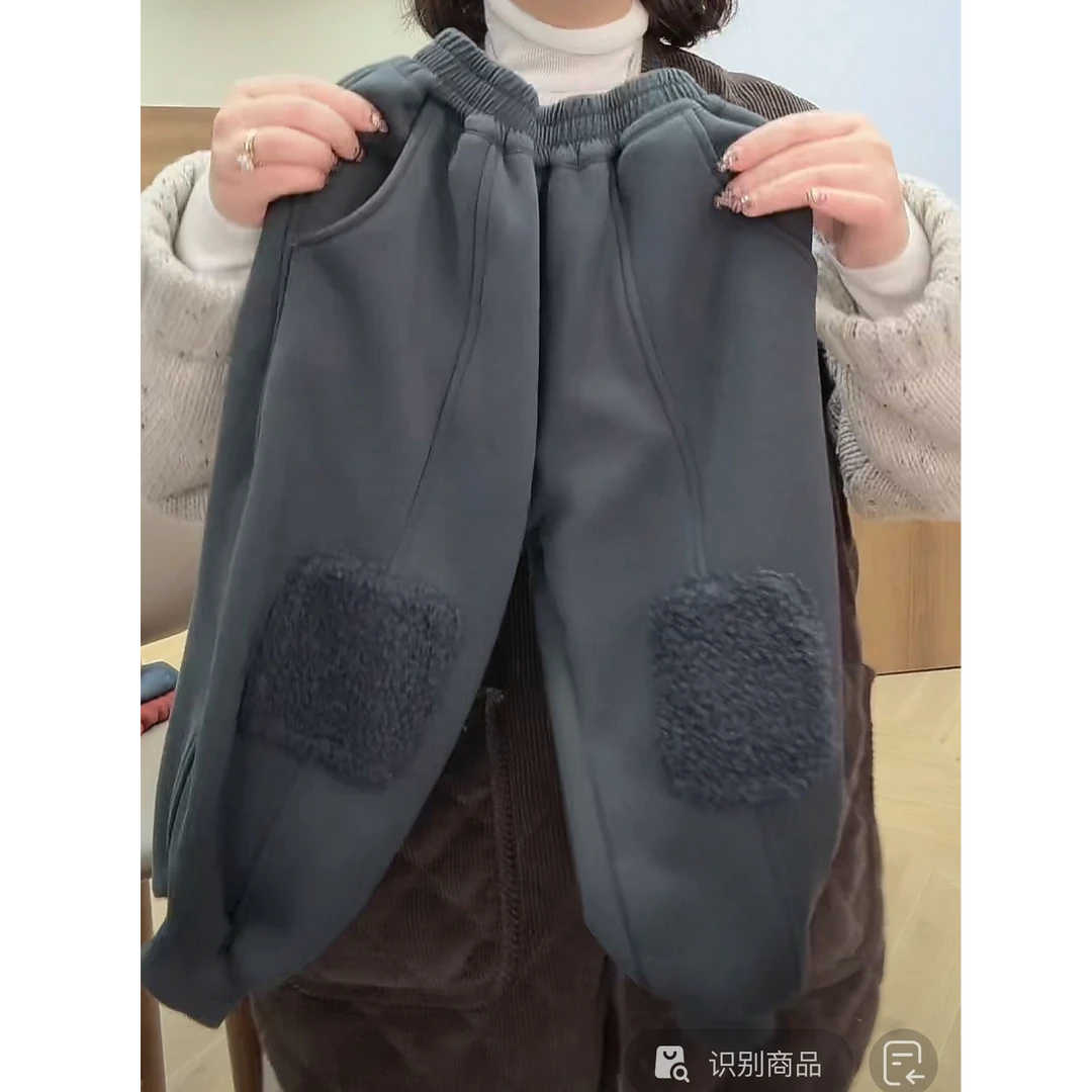 【100码、130码、140码-断码福利】冬款加绒蓝灰色运动裤54374