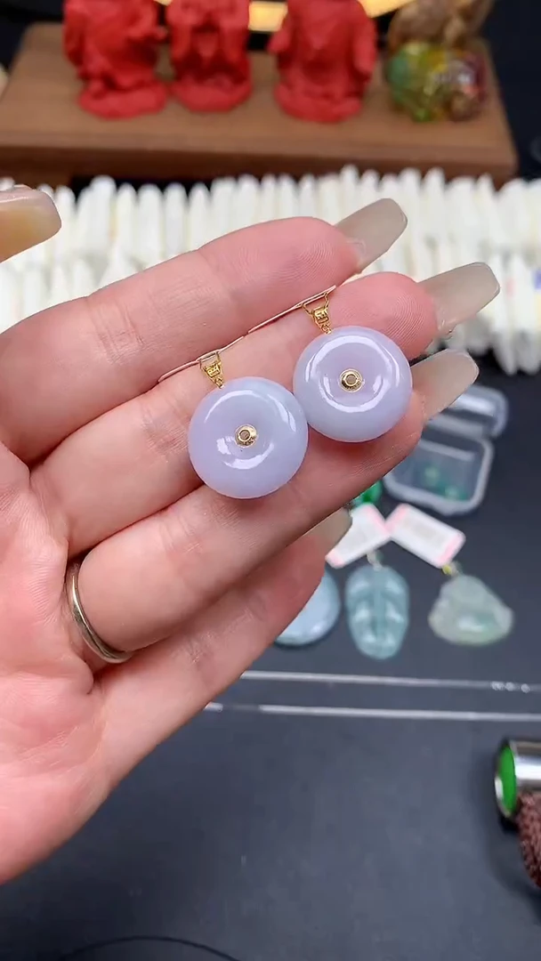 【闪购商品】翡翠吊坠(不含链)18K金镶嵌MS152561（多样性发一件）