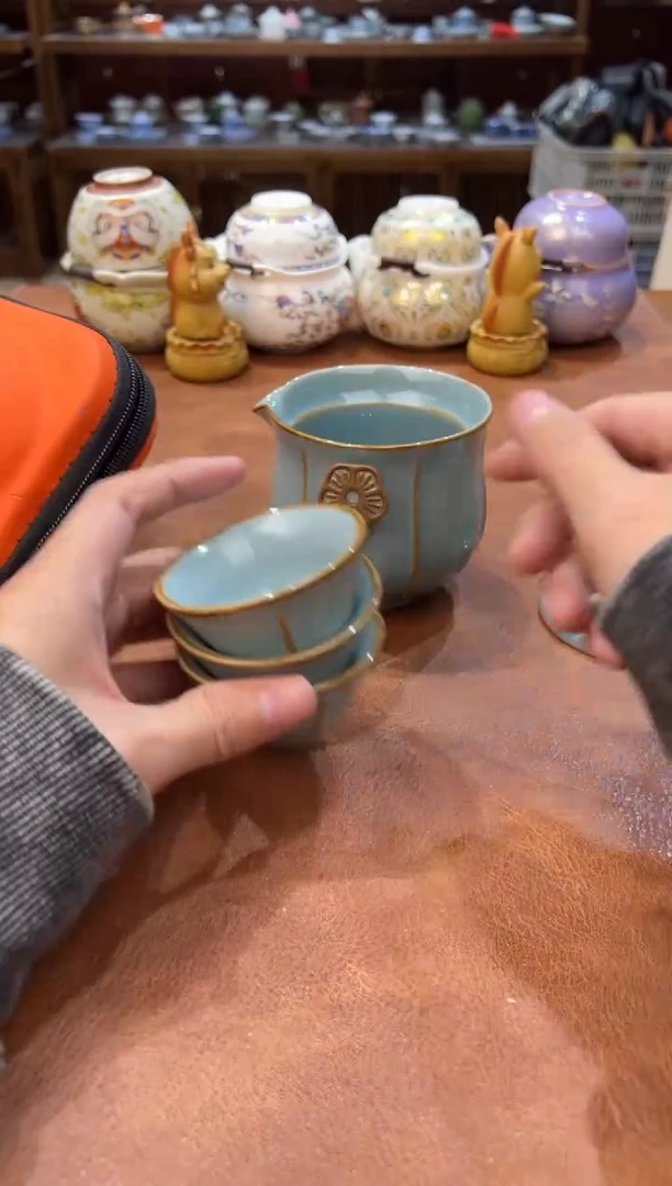 真的很便宜会开片的旅行茶具