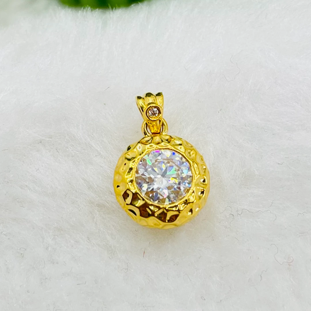 足金999 镶嵌锤纹泡泡吊坠 【810】附加费168