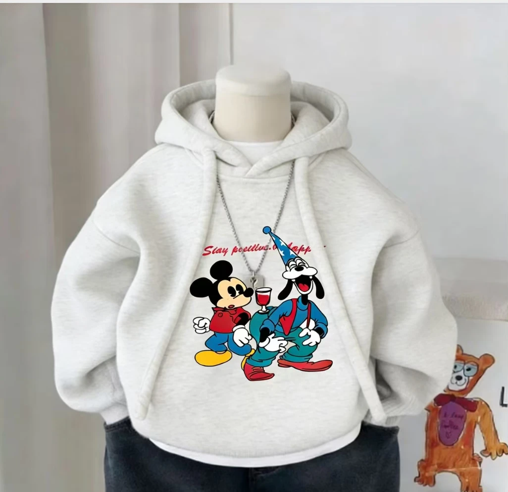 冬季儿童加绒羊驼绒连帽卫衣保暖时尚百搭卫衣