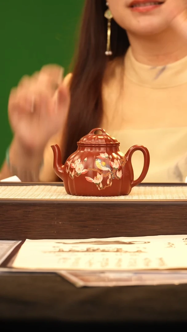 茶壶紫砂HT筋纹玉棠 朱泥230cc-杯-茶叶罐