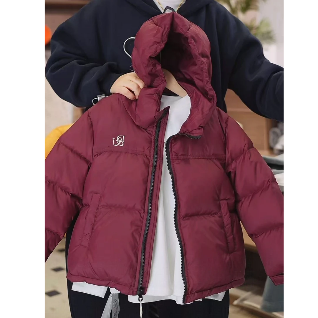 505894《红》韩版儿童休闲时尚舒适百搭洋气短款羽绒服宽松外套