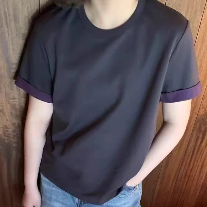 【锦衣服饰】JFLS 5109韩系袖口撞色短袖T恤