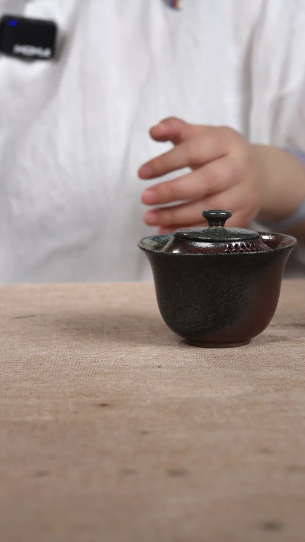 紫砂茶宠柴烧盖碗