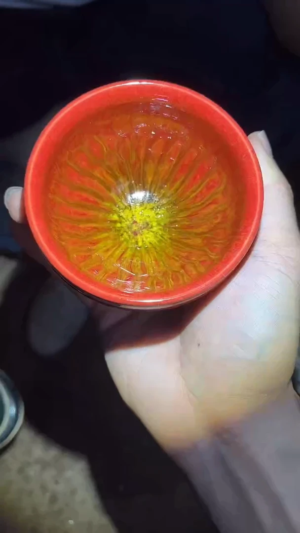 茶盏建窑建盏 牛血红金