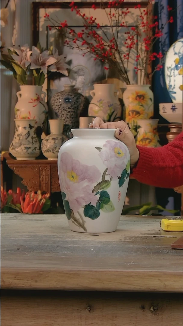 【闪购商品】瓷片景德镇纯手工釉下彩精品花瓶