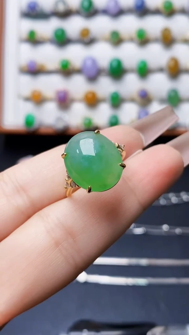 银S925镶嵌戒指翡翠5412