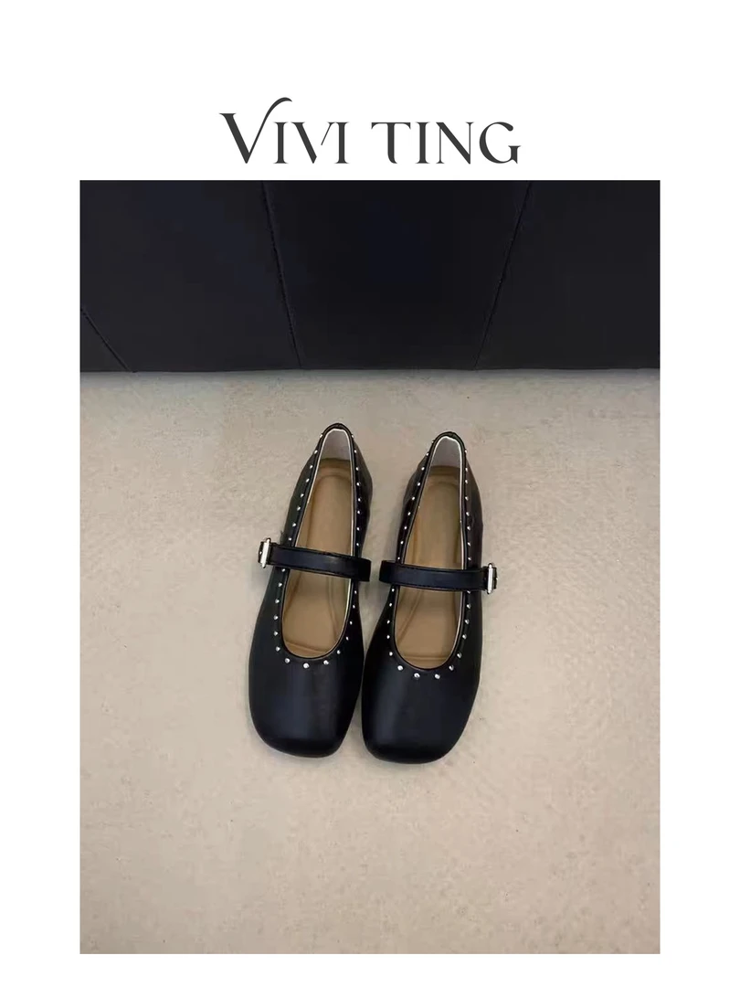 【VIVI·TING】婷姐推荐复古单鞋春季新款一字带奶奶鞋软底芭蕾舞鞋