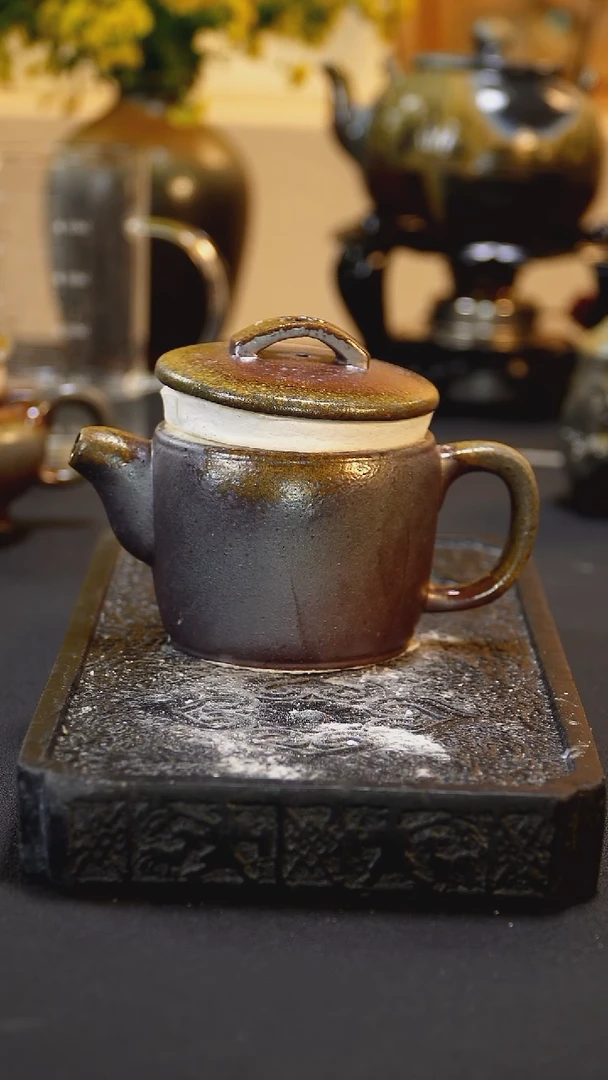茶壶紫砂纯自然柴烧