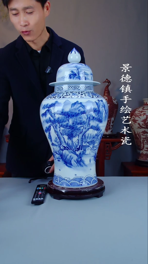 摆件陶景德镇手工手绘陶瓷摆件46