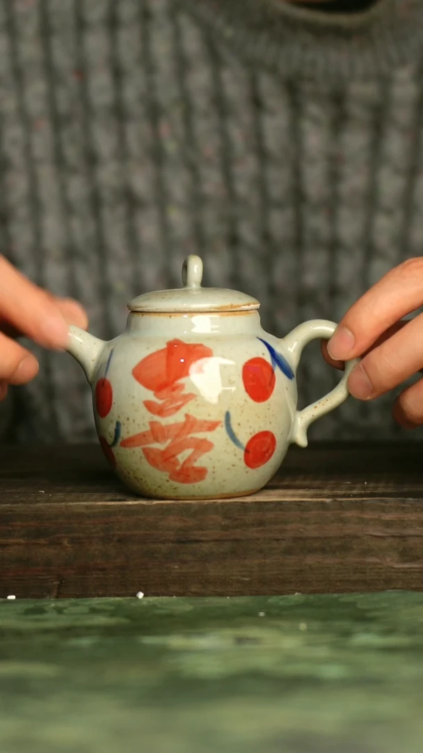 陶瓷青诗集手工手绘瓷器