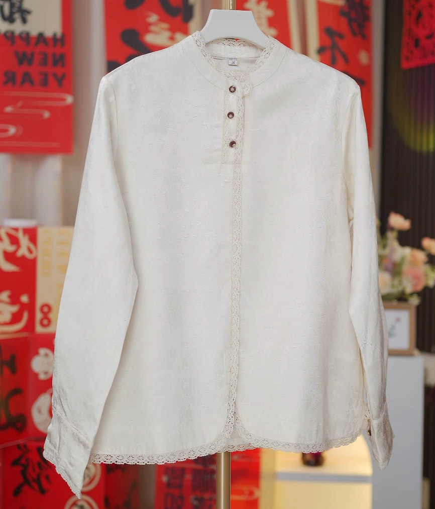环绣--衬衫桑蚕丝新中式长袖打底百搭上衣