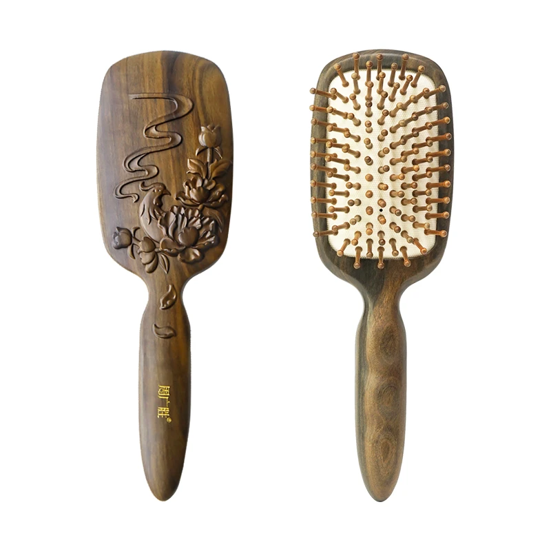 周广胜非遗礼盒雕花丹凤气垫梳头发护理顺发按摩蓬松头发