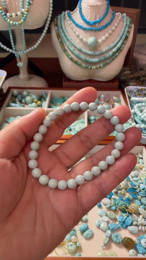 未镶嵌绿松石手串6.6mm手串