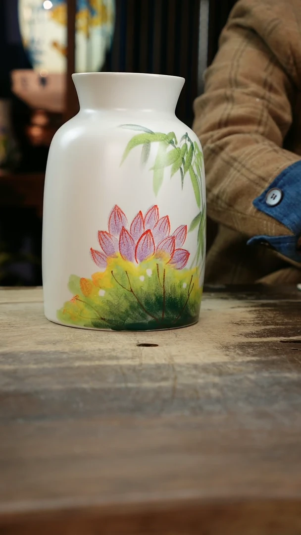 【闪购商品】瓷片景德镇纯手工釉下彩精品花瓶