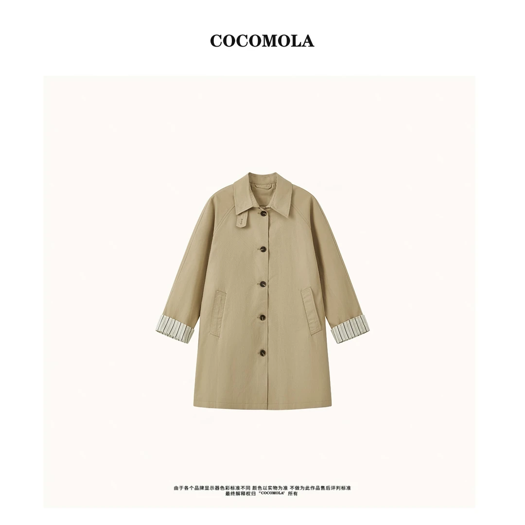 卡其色百搭风衣2025年春季新款高级感宽松中长外套女