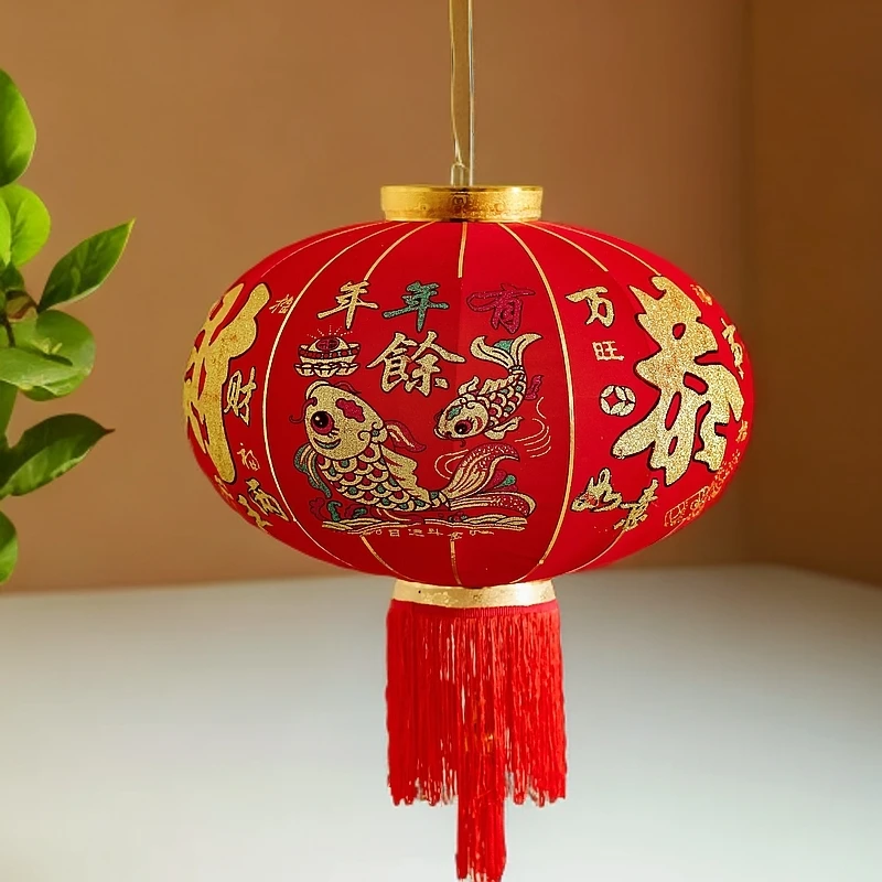 植绒防水大红灯笼春节户外阳台大门口挂饰