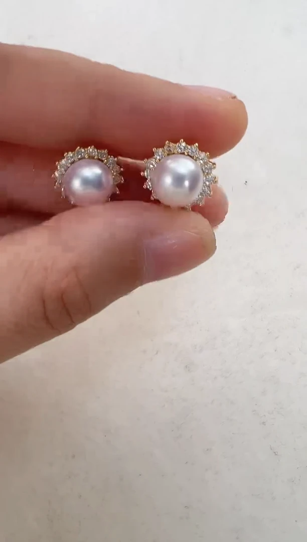 【闪购商品】淡水珍珠耳饰合金尖角太阳花