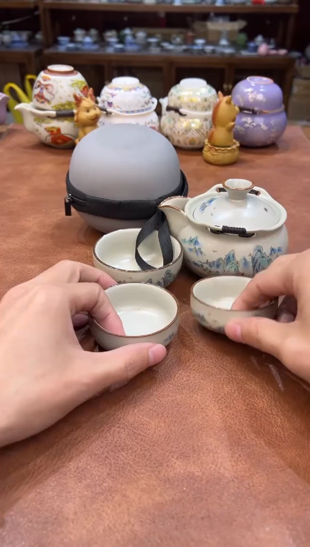真的很便宜会开片的旅行茶具