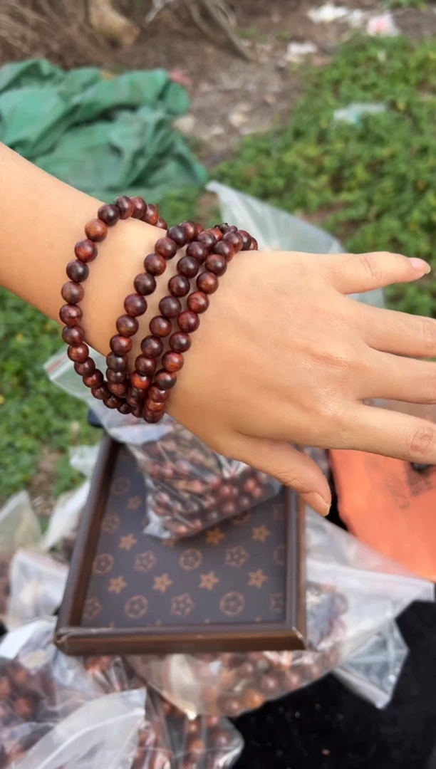 黄花梨/降香黄檀A021紫油梨0.8*108圆珠手串198