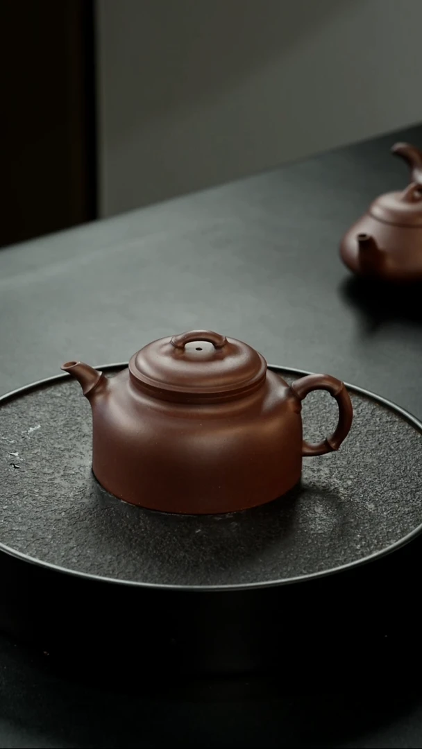 茶壶紫砂紫砂一厂老紫泥古竹