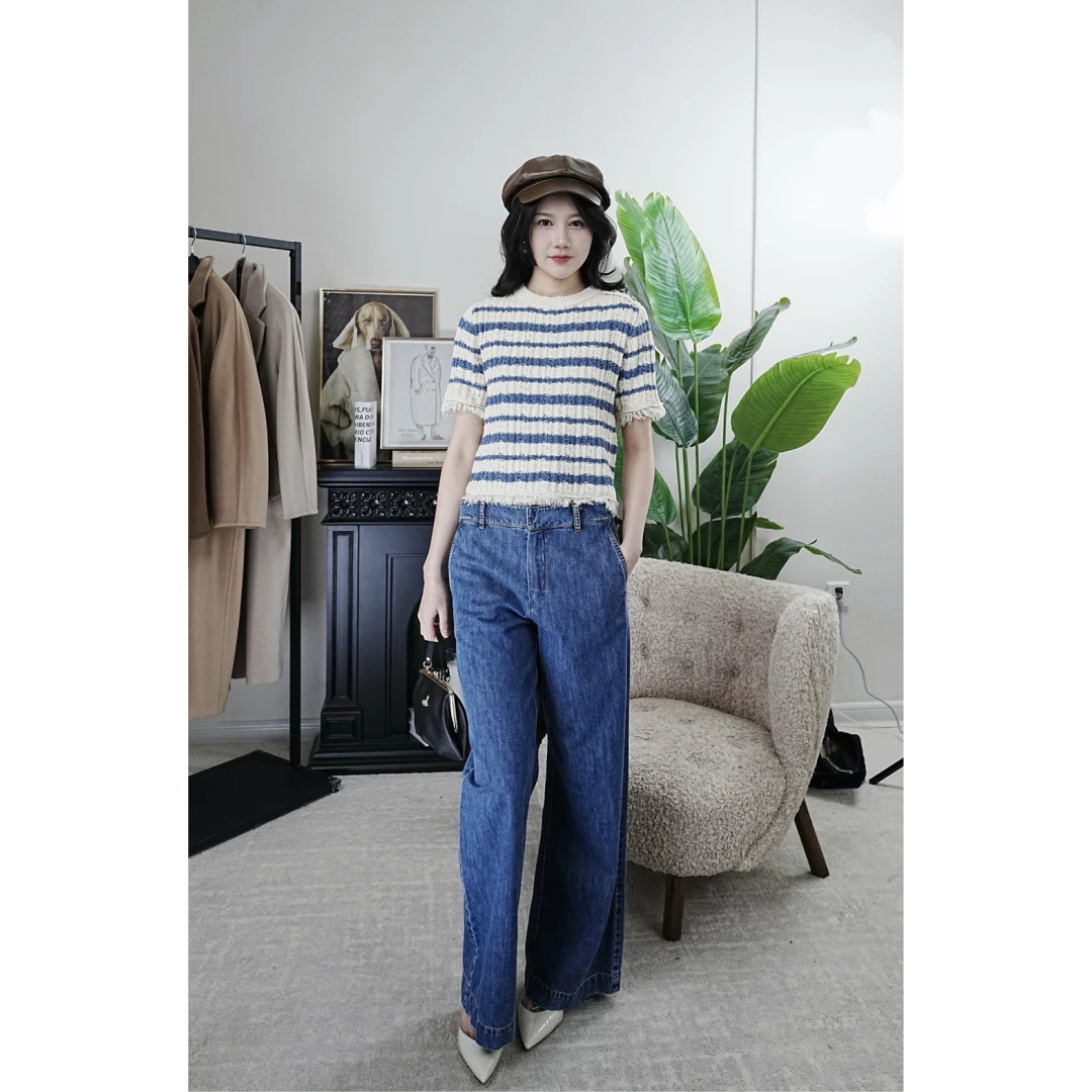 未使用 MaxMara 国现 时尚百搭宽松牛仔裤阔腿裤 KZ0102
