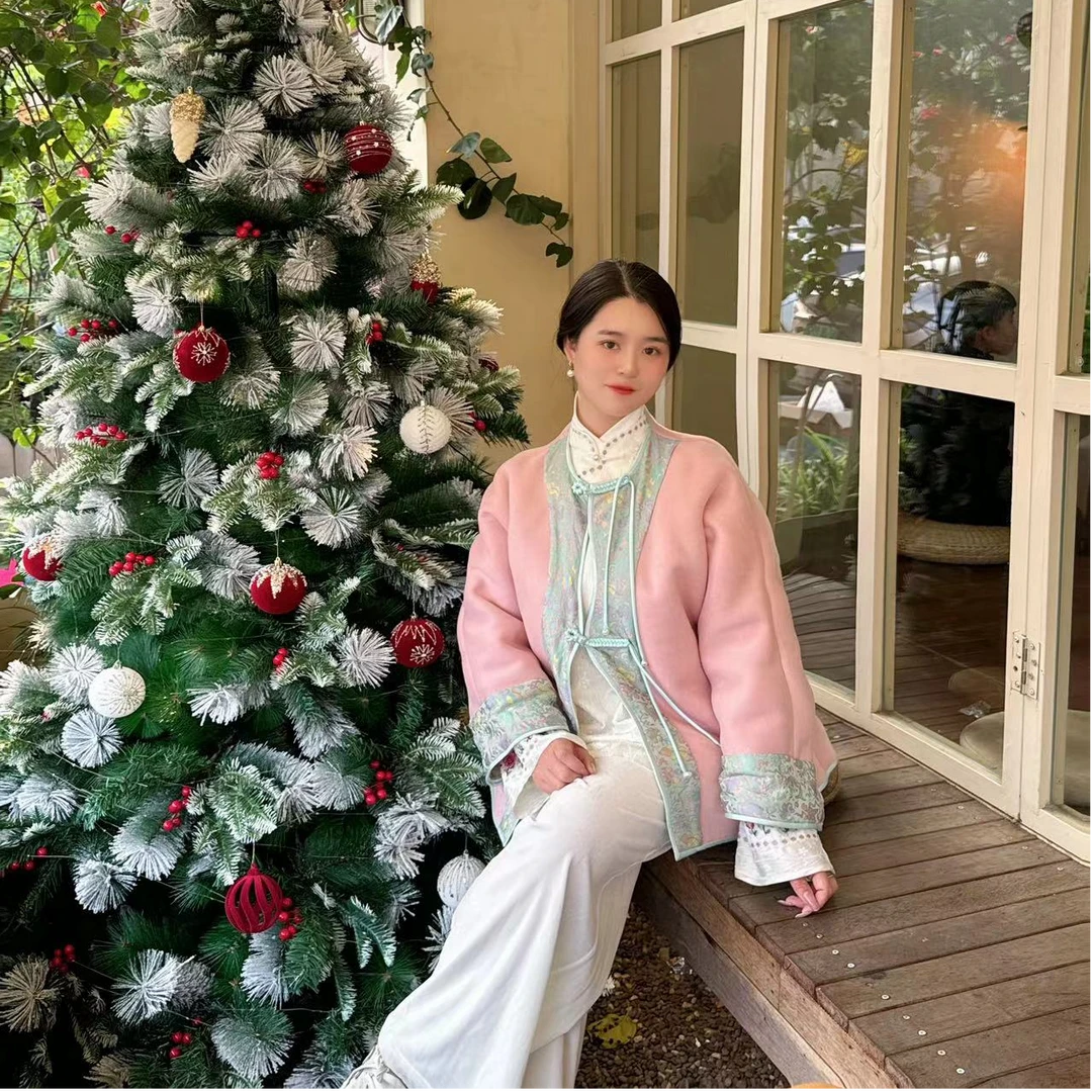 3410《清阳曜灵》宋锦拼接外套