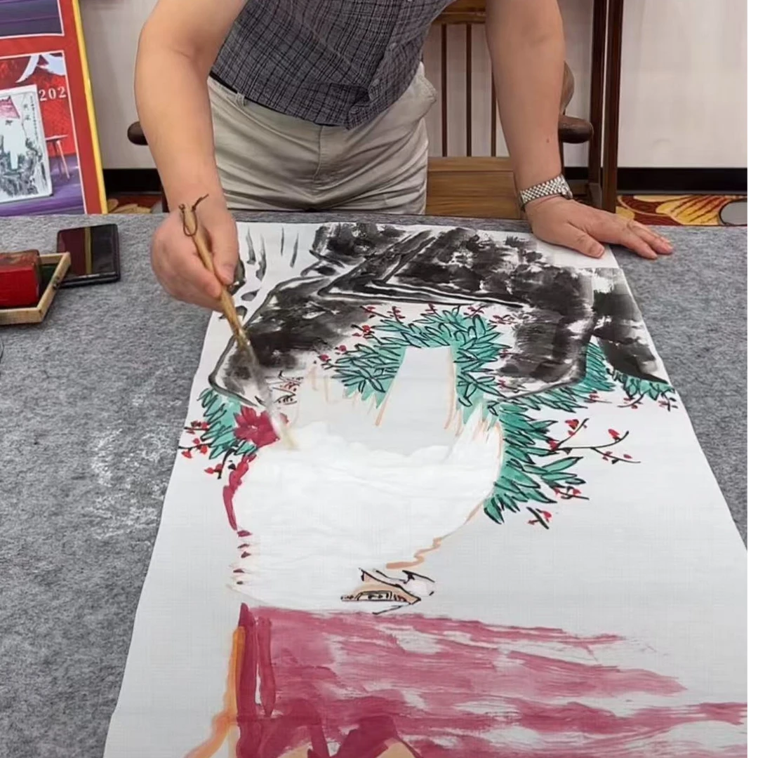橱窗展示/墨润鑫海/崔晓军老师/国画/带证书授权书
