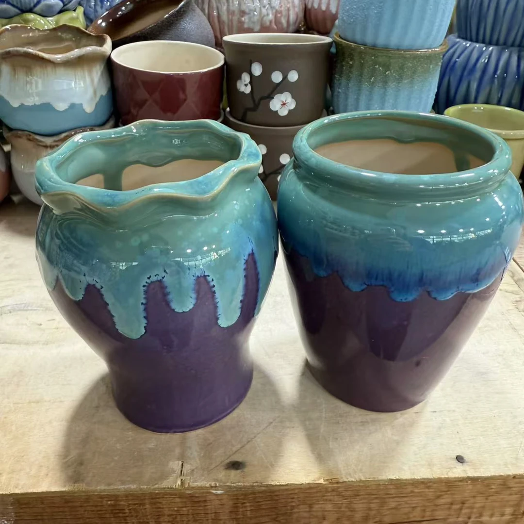 陶瓷多肉花盆肉肉植物花盆小清新陶瓷花盆客厅阳台简约纯手工花盆