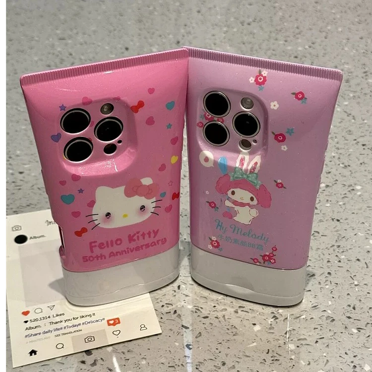可爱美乐蒂KT猫适用苹果16手机壳iphone15promax新款14洗面奶造型