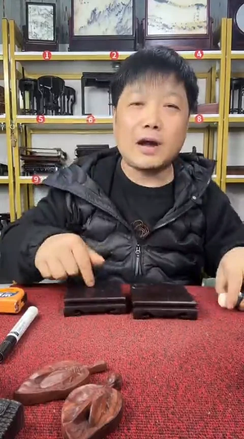 木大叶紫檀正方底座10CM//2个