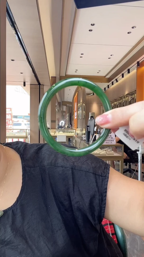 和田玉手镯未镶嵌X绿镯54