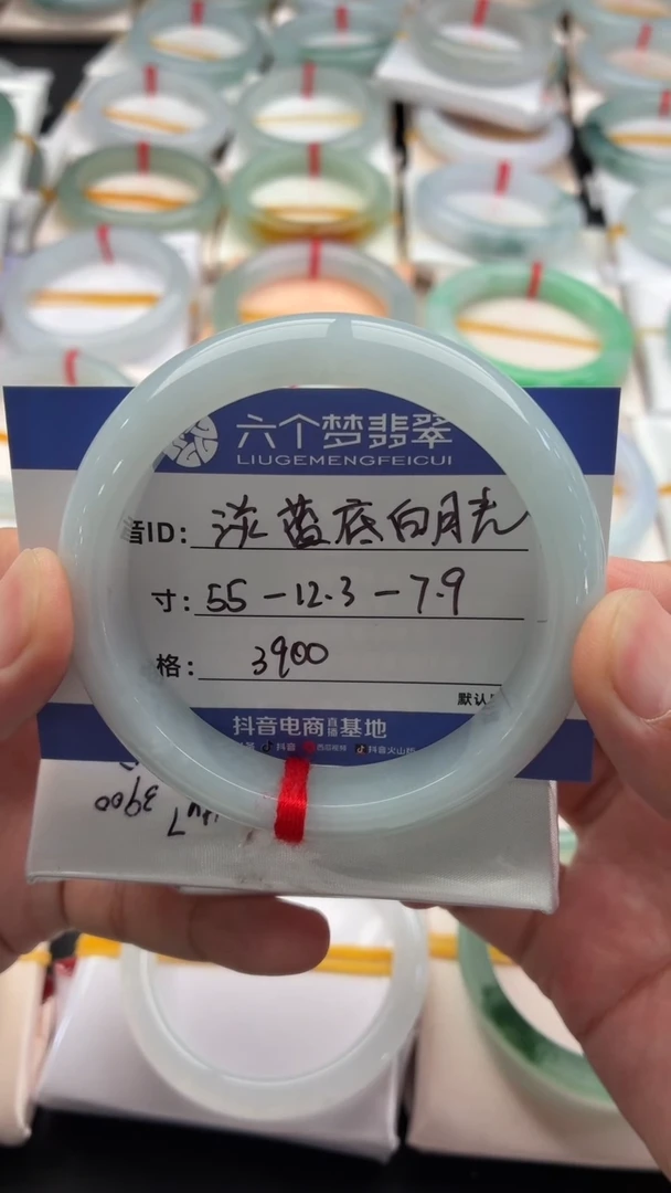 未镶嵌手镯翡翠条**框淡蓝底 48小时鉴赏期
