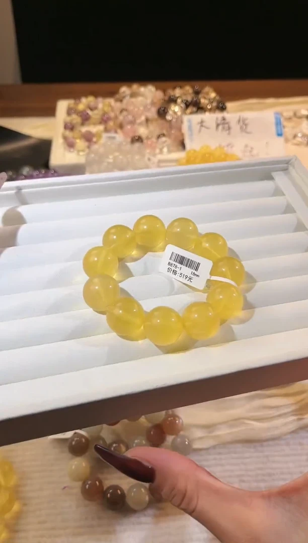 合成欧泊未镶嵌手串多样性发一Q92吸金18mm
