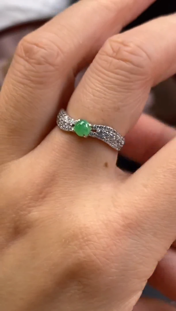 颈饰银S925镶嵌翡翠 净货14494