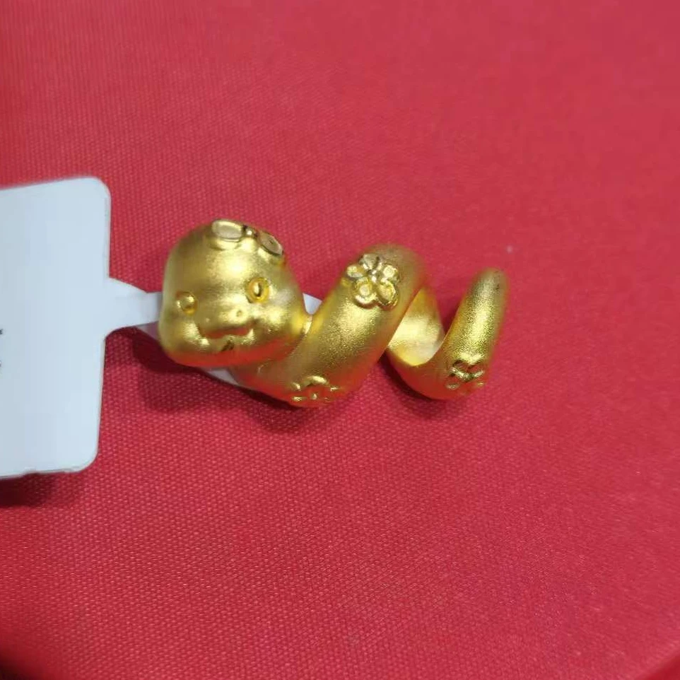 【莹莹专享】足金999饰品 卷卷蛇吊坠 GP 1.46