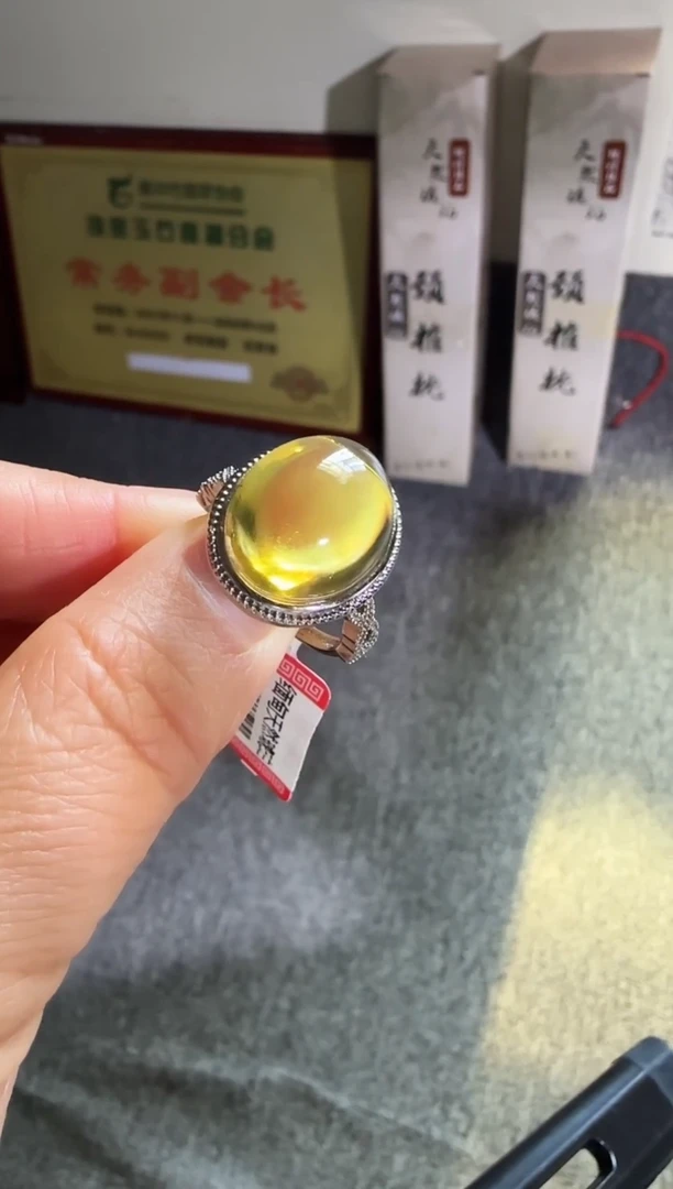 未镶嵌琥珀戒指#38缅甸琥珀戒指