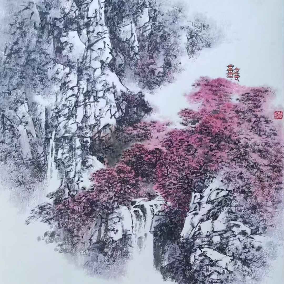 杜平 国画 山水 卡纸 二平尺