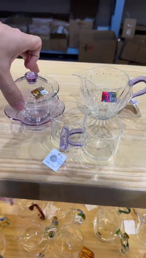 禾器-咏荷盖碗-浅紫色+倾川浅紫++