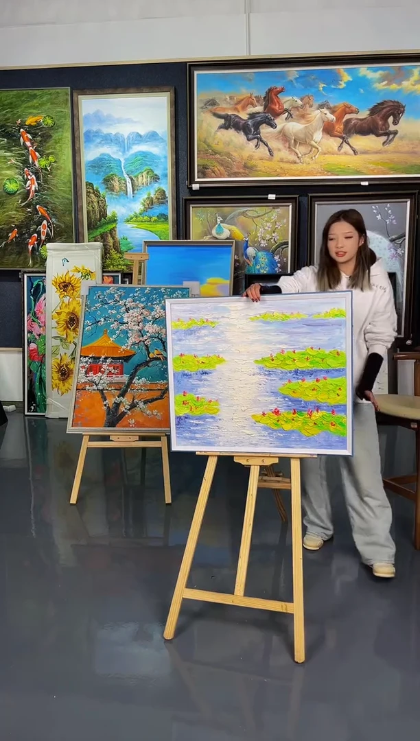 【闪购商品】油画80号 50*60荷花-手绘油画