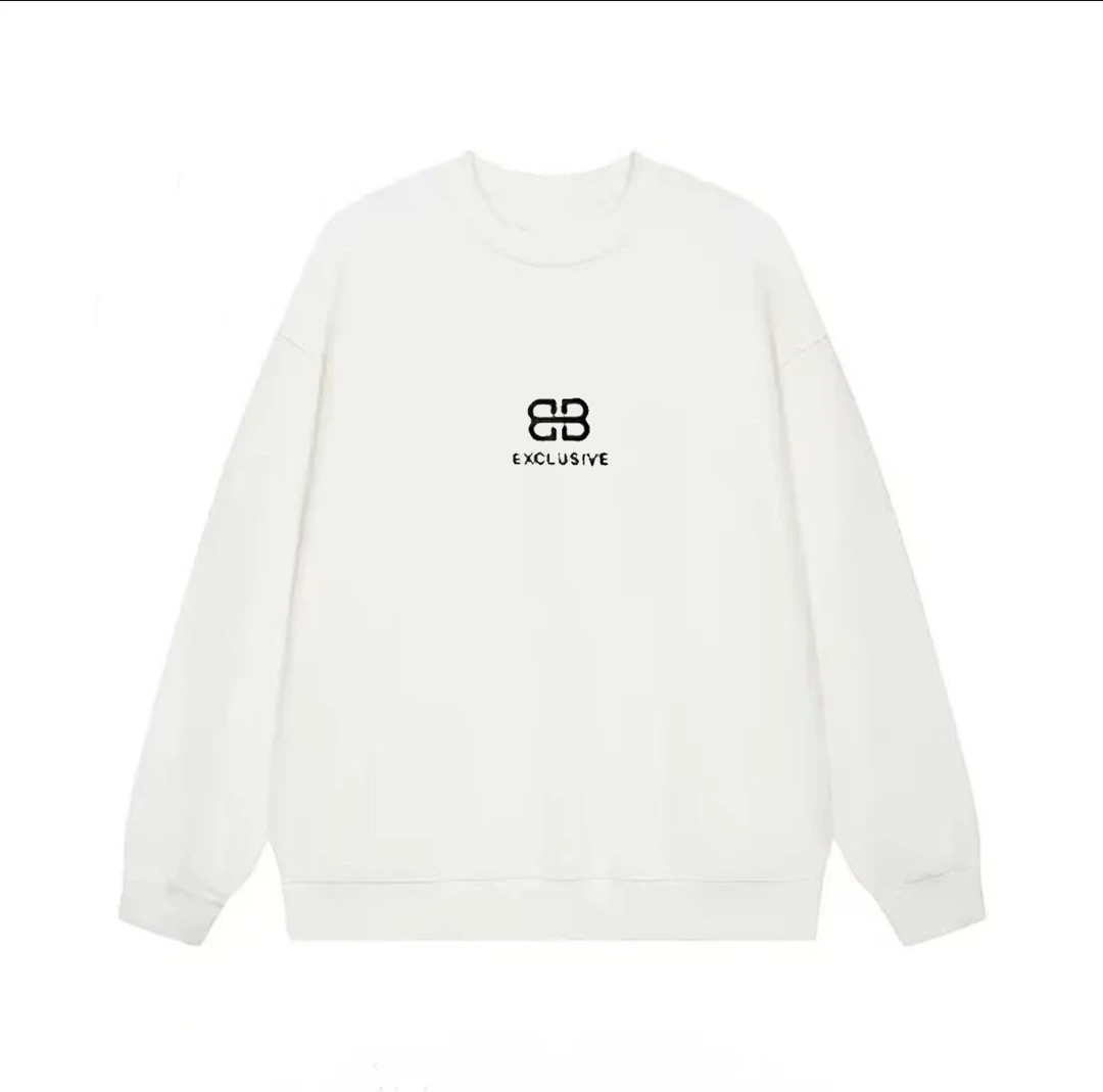 【万针刺绣】男女情侣款青春设计感情侣INS圆领卫衣-刺绣B字母