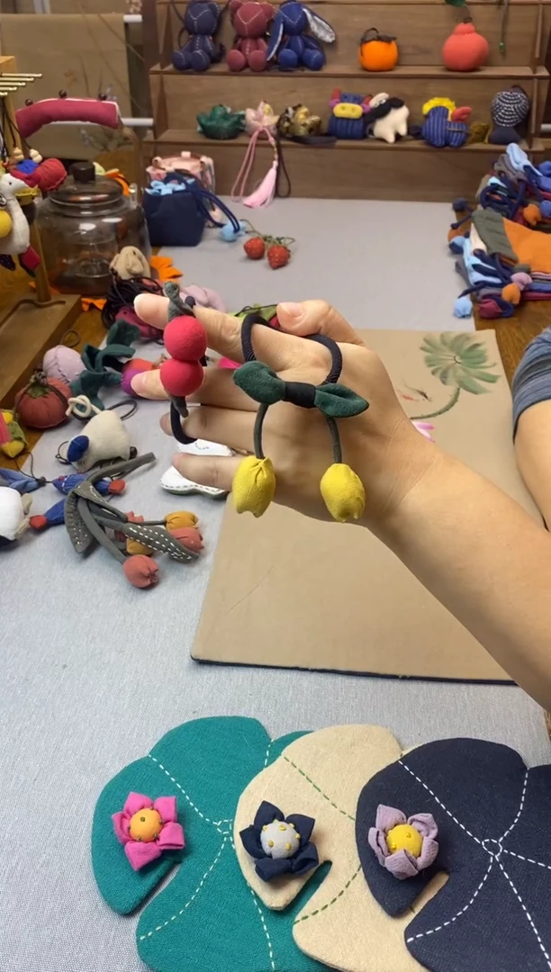 艺头绳（樱桃1+黄郁金香1）