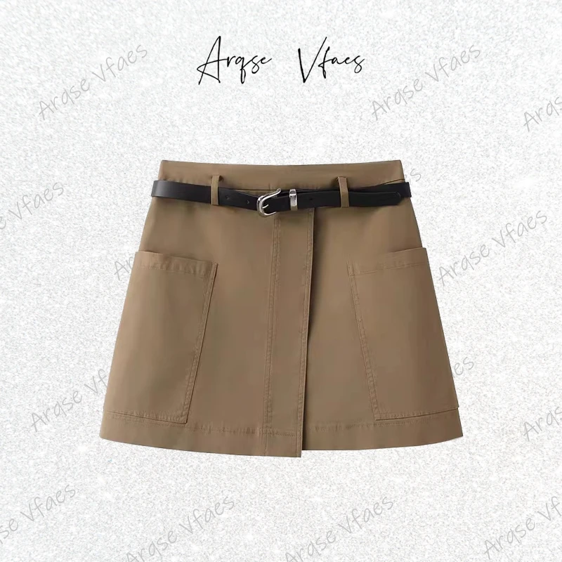 *艾家同款2025夏季简约气质A字半身裙短裙女50423512