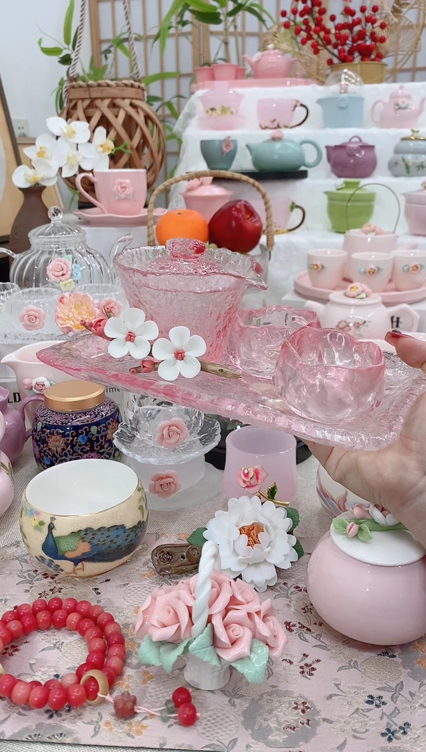 瓷片浪漫樱花粉色茶具20260103582