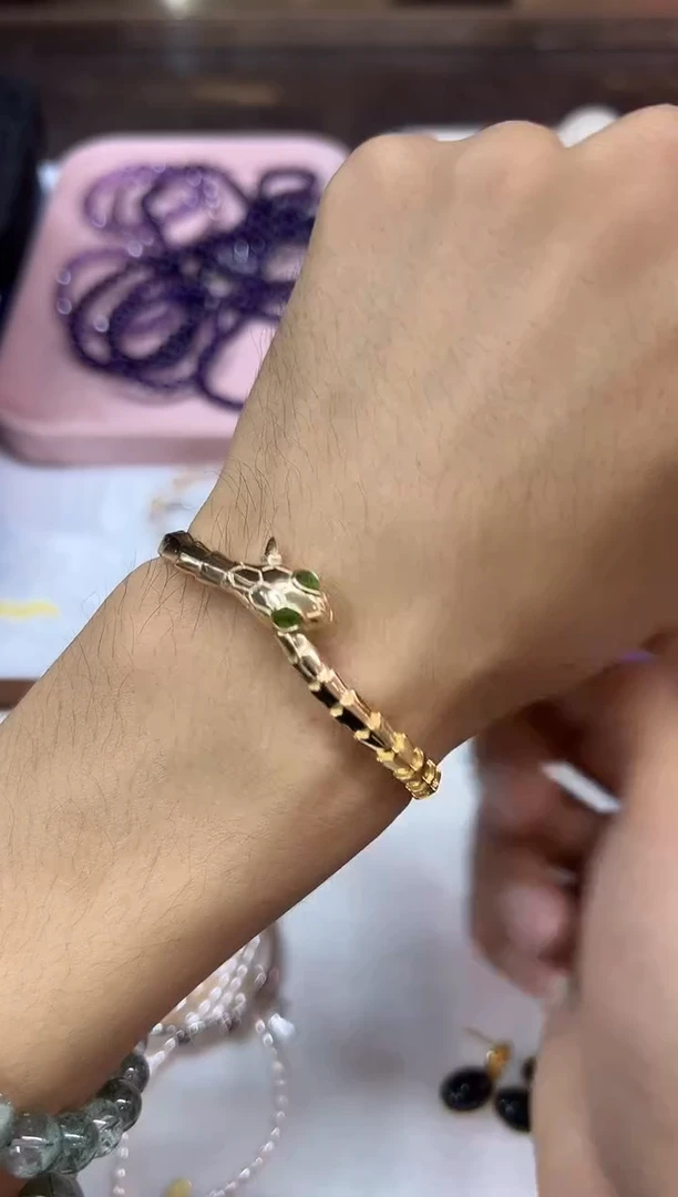 银S925镶嵌手镯祖母绿祁*伟1222m009多样性发其一