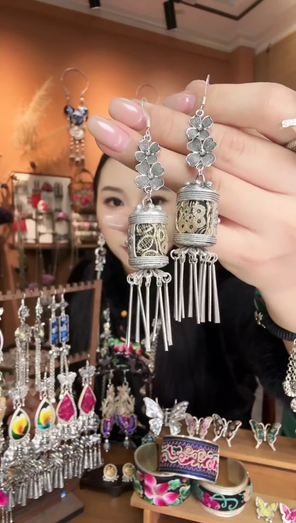 刺绣纯手工民族风耳环