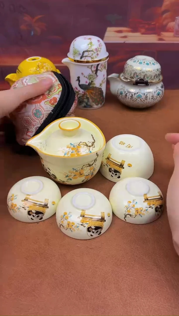 陶瓷茶具摆件旅行套组