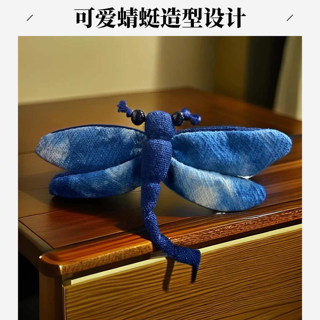 铁合金布艺胸针 蓝染民族风手工小蜻蜓胸针简约时尚（直播间选款）